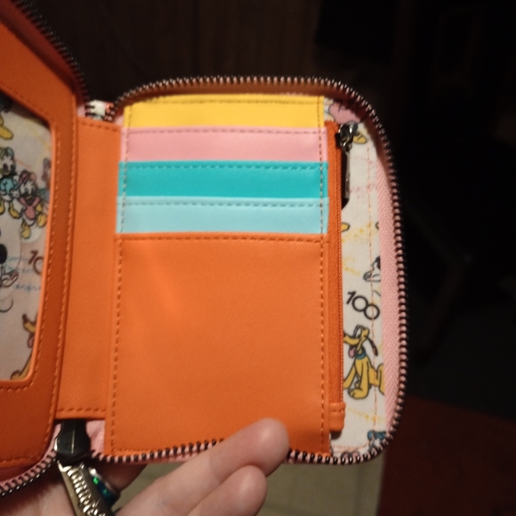 NWOT Loungefly Disney 100 Mickey & Friends Classic  Iridescent Zip around wallet - Picture 5 of 14